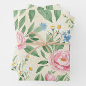 Flache Umhüllung Klassische Frühlingsblumen-Verpac Geschenkpapier Set (Beispiel)