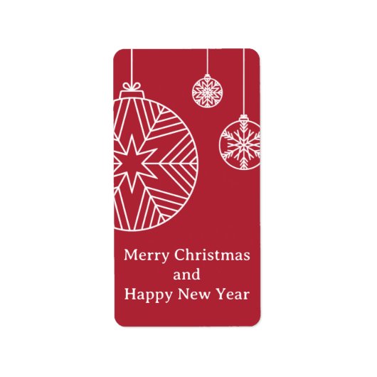 Flache Weihnachtskarte Adressaufkleber (Vorne)