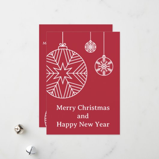 Flache Weihnachtskarte Feiertagskarte (Vorderseite/Rückseite Beispiel)