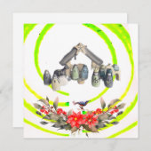 Flache Weihnachtskarte Feiertagskarte (Vorne/Hinten)