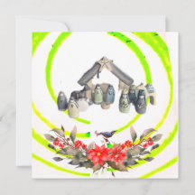 Flache Weihnachtskarte