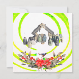 Flache Weihnachtskarte Feiertagskarte