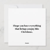 Flache Weihnachtskarte Feiertagskarte (Rückseite)