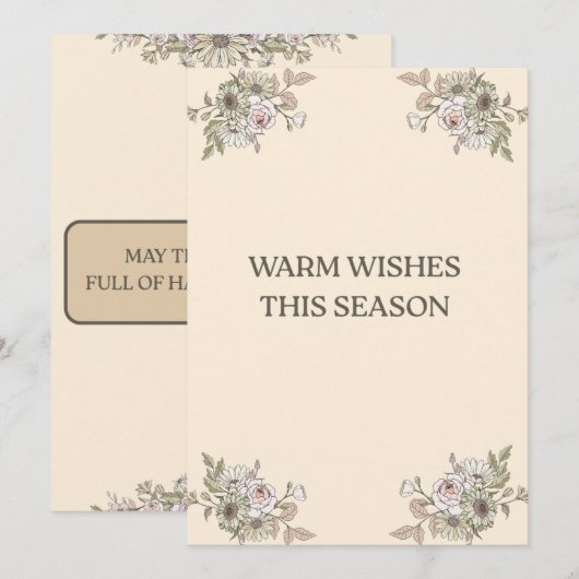Flache Weihnachtskarte Feiertagskarte (Vorne/Hinten)