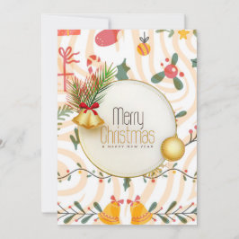 Flache Weihnachtskarte Feiertagskarte