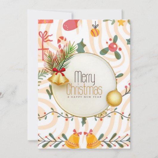 Flache Weihnachtskarte Feiertagskarte (Vorderseite)