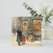 Flache Weihnachtskarte Feiertagskarte (Stehend Vorderseite)