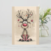 Flache Weihnachtskarte Feiertagskarte (Stehend Vorderseite)