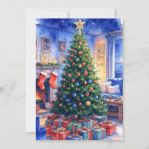 Flache Weihnachtskarte