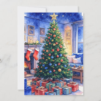 Flache Weihnachtskarte Feiertagskarte