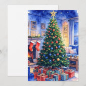 Flache Weihnachtskarte Feiertagskarte (Vorne/Hinten)
