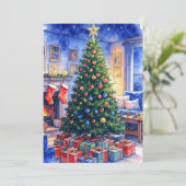 Flache Weihnachtskarte Feiertagskarte (Stehend Vorderseite)