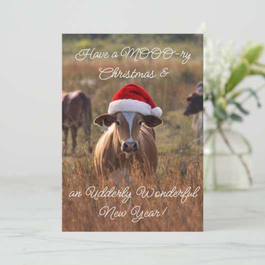 Flache Weihnachtskarte Feiertagskarte (Stehend Vorderseite)