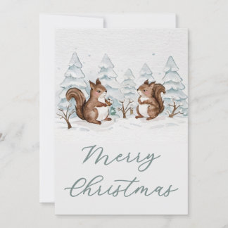 Flache Weihnachtskarte Feiertagskarte
