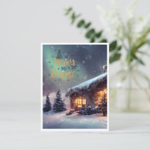 Flache Weihnachtskarte Feiertagskarte