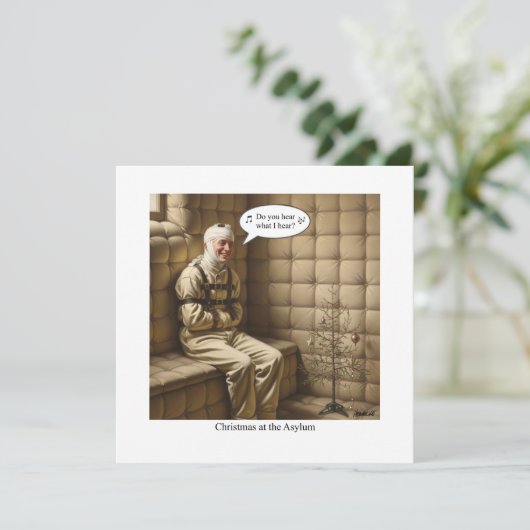 Flache Weihnachtskarte Feiertagskarte (Stehend Vorderseite)