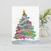 Flache Weihnachtskarte Feiertagskarte (Stehend Vorderseite)