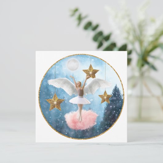 Flache Weihnachtskarte Feiertagskarte (Stehend Vorderseite)