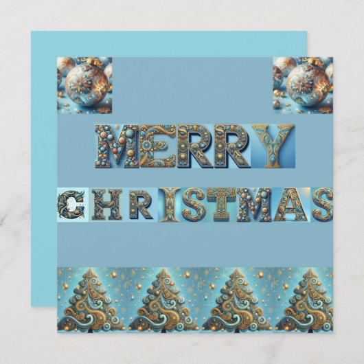 flache weihnachtskarte feiertagskarte (Vorne/Hinten)