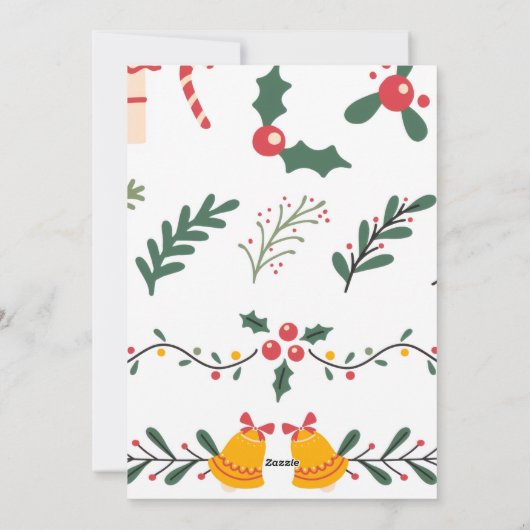 Flache Weihnachtskarte Feiertagskarte (Rückseite)