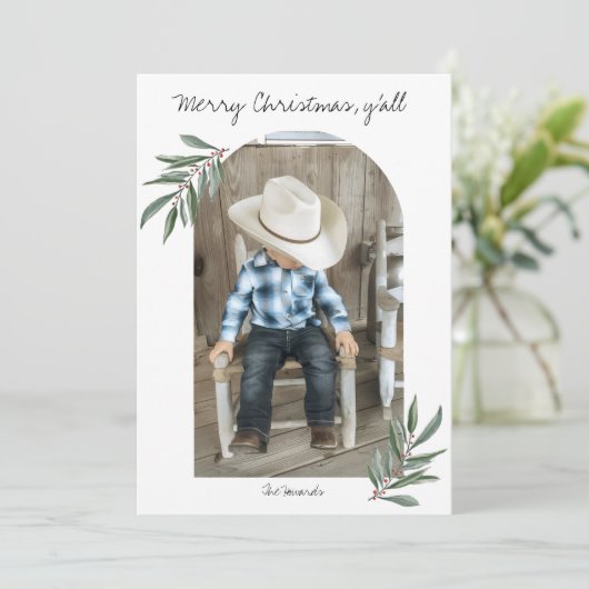 Flache Weihnachtskarte Feiertagskarte (Stehend Vorderseite)