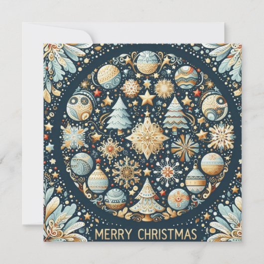 flache weihnachtskarte feiertagskarte (Vorderseite)