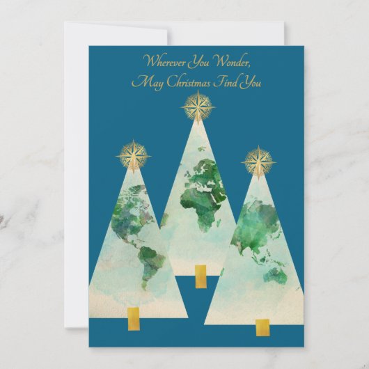 Flache Weihnachtskarte Feiertagskarte (Vorderseite)