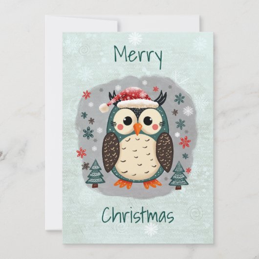 Flache Weihnachtskarte im skandinavischen Volkskun Feiertagskarte (Vorderseite)