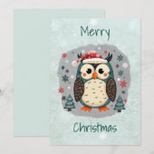 Flache Weihnachtskarte im skandinavischen Volkskun Feiertagskarte (Vorne/Hinten)