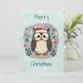 Flache Weihnachtskarte im skandinavischen Volkskun Feiertagskarte (Stehend Vorderseite)