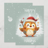 Flache Weihnachtskarte im skandinavischen Volkskun Feiertagskarte (Vorne/Hinten)