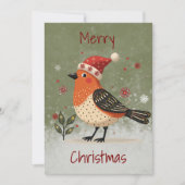 Flache Weihnachtskarte im skandinavischen Volkskun Feiertagskarte (Vorderseite)