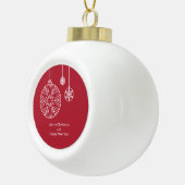 Flache Weihnachtskarte Keramik Kugel-Ornament (Rechts)