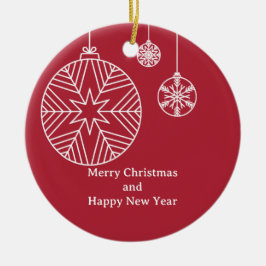 Flache Weihnachtskarte Keramik Ornament