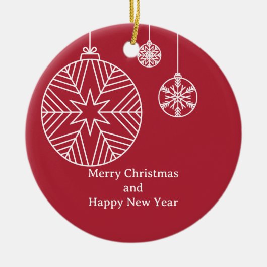 Flache Weihnachtskarte Keramik Ornament (Vorne)