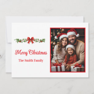 Flache Weihnachtskarte mit individuellem Foto Feiertagskarte