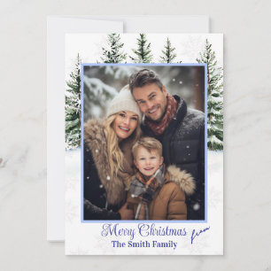 Flache Weihnachtskarte mit individuellem Foto Feiertagskarte