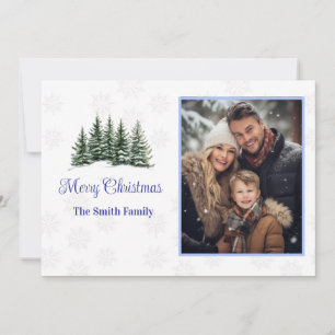 Flache Weihnachtskarte mit individuellem Foto Feiertagskarte