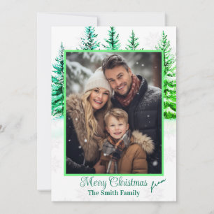 Flache Weihnachtskarte mit individuellem Foto Feiertagskarte