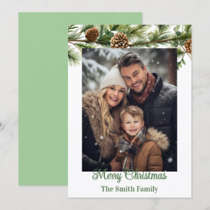 Flache Weihnachtskarte mit individuellem Foto Feiertagskarte