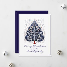 Flache Weihnachtskarte - Skandinavischer Weihnacht Feiertagskarte