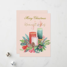 Flache Weihnachtskarte - Wasserfarben-Weihnachtske