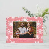 flache weiße Schneeflocken im Hintergrund Feiertagskarte (Stehend Vorderseite)