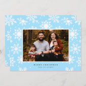 flache weiße Schneeflocken im Hintergrund Feiertagskarte (Vorne/Hinten)