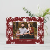 flache weiße Schneeflocken im Hintergrund Feiertagskarte (Stehend Vorderseite)