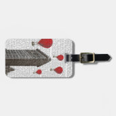 Flacheisen-Gebäude und Rot-Heißluftballons Gepäckanhänger (Vorderseite horizontal)