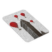 Flacheisen-Gebäude und Rot-Heißluftballons Magnet (Rechte Seite)