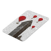 Flacheisen-Gebäude und Rot-Heißluftballons Magnet (Linke Seite)