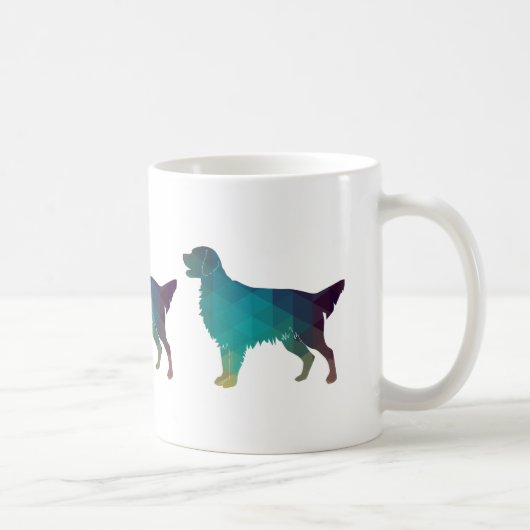 Flächenbeschichtete Retriever, geometrische Silhou Kaffeetasse (Rechts)