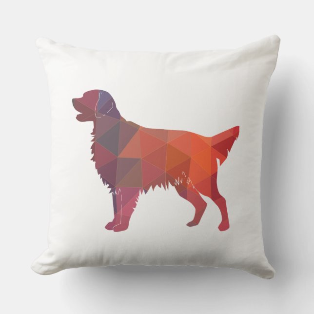 Flächenbeschichteter Retriever Geometrische Silhou Kissen (Vorderseite)